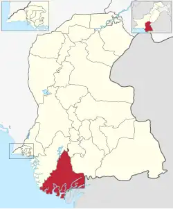 Map of Sindh with Sujawal District highlighted