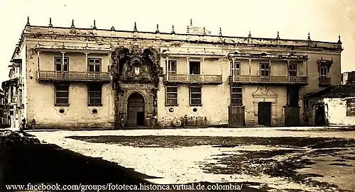 Palace of the Inquisition in 1875 (cleaned photo).