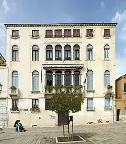 Palazzo Clary's facade on the fondamenta Zattere.