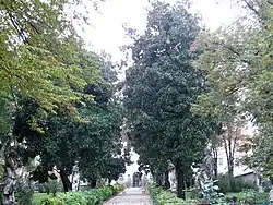 Palazzo Capra Querini, back with the avenue that connected Querini Park to the palace