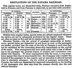 Panama Railroad Regulations & Schedule, 1861 [transcription available]