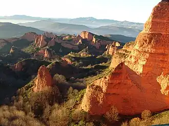 Image 26Landscape resulting from the ruina montium mining technique at Las Médulas, Spain, one of the most important gold mines in the Roman Empire (from Roman Empire)