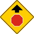 P-69 Stop sign ahead