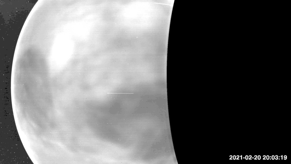 As Parker Solar Probe flew by Venus on its fourth flyby, its WISPR instrument captured these images, showing the nightside surface of the planet[101][102]