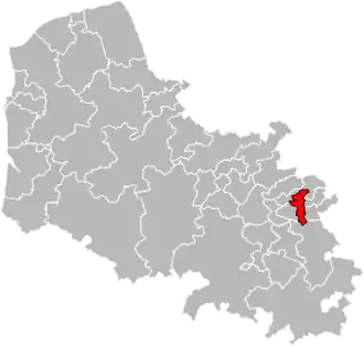 Location of Harnes within the department