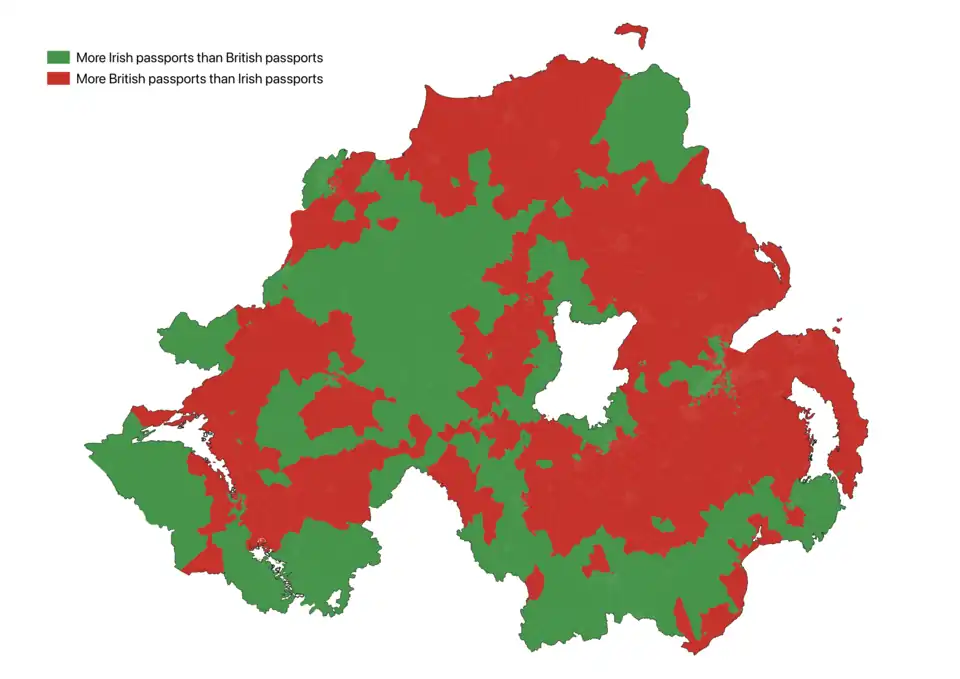 The most commonly held passport according to the 2021 census. 1,000,207 British and 614,251 Irish passports were held.[88]