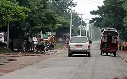 The Yangon-Pathein Road going through Ta Kone Gyi village, western Kangyidaunt Township