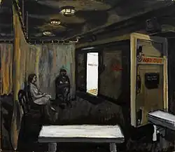 Ruskin Spear's Patients waiting Outside a First Aid Post in a Factory; 1942.[156]