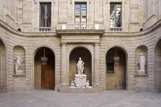 Neoclassical courtyard with Fountain of Neptune