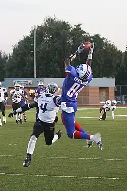 Patterson catching a pass vs Fort Scott on October 2, 2010.