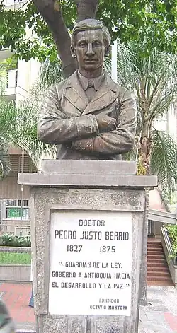 Pedro Justo Berrío, the president of the State of Antioquia that began the Industrial Revolution of the Paisas.