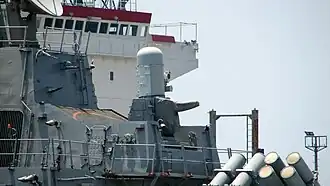 Side view of the Phalanx CIWS of Paul Hamilton
