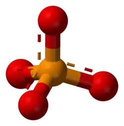 Aromatic ball and stick model of phosphate