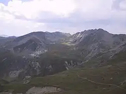 View from the Coll de la Marrana pass towards the head of the Freser valley.