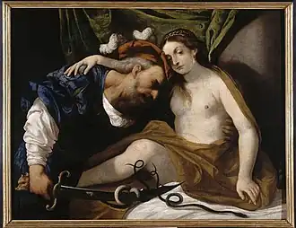 A baroque painting showing a male and female figure together