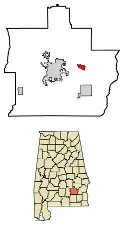 Location of Banks in Pike County, Alabama.