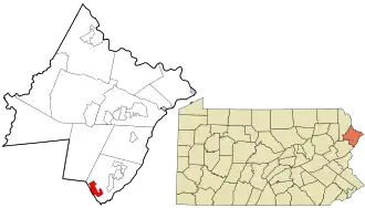 Location in Pike County and the state of Pennsylvania.