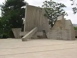 The sculpture "Genesis" by Yehiel Shemi, permanently displayed in front of the theatre