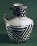 Pitcher with Black on White Geometric Designs, Anasazi (Native American), 900-1300 AD. Brooklyn Museum.