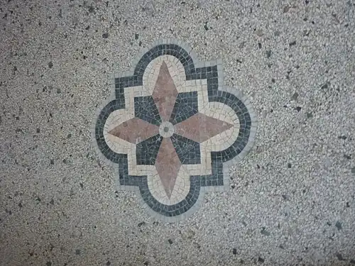 Hallway floor mosaic and terrazzo