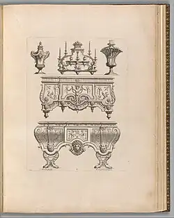 Furniture designs by Jean Bérain the Elder (late 17th/early 18th century)