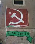 Pro-communist graffito in Rome commemorating Lucio Magri, 2013