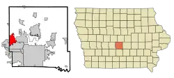 Location of Grimes, Iowa