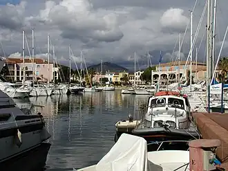 A view of the harbour of Cogolin