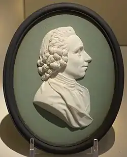 Relief portrait plaque of Joseph Priestley by Giuseppe Ceracchi, plaque 10.5 x 8.2&nbsp;cm; 4¼" x 3¼"
