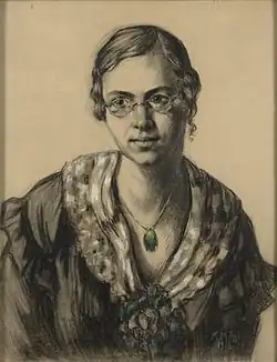 "Portrait of Marie Reisik", 1916, Charcoal and pastel on paper, Art Museum of Estonia