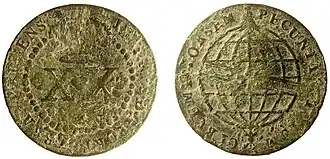 20 reis con of John V of Portugal, 1749