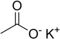 Skeletal formula of potassium acetate