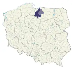 Powiśle on the map of Poland