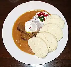 Image 16Svíčková na smetaně (marinated tenderloin), served here with dumplings and cream (from Czech cuisine)