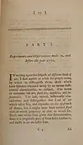 First page of volume I of Experiments and Observations on Different Kinds of Air (1774)