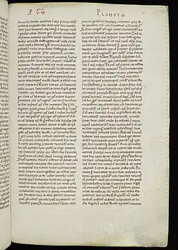 An early modern manuscript, in Latin, with the title "Pro Cn. Plancio" visible in red ink at the top.