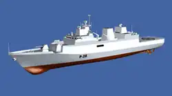 Indian Navy's computer generated design of the Project 28 Kamorta class corvette