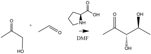 Proline-catalyzed asymmetric aldol reaction