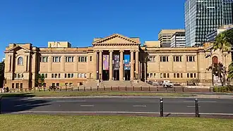 The exterior of an older building