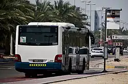 MAN Lion's City bus on route 32 (not on route) located at Souk Qaryat Al Beri terminus.Shot in 2016.