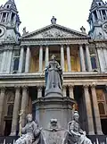 Queen Anne, reproduction of original erected 1712, St Paul's Cathedral, London.