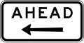 (R7-Q01) Ahead on Side Road (left) (used with bus, transit or truck lane signs) (used in Queensland)