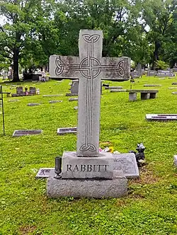 Rabbitt's grave in 2025