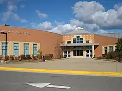 Entrance of Rachel Carson Middle School