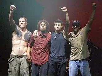 Rage Against the Machine in 2007. From left: Tim Commerford, Zack de&nbsp;la&nbsp;Rocha, Brad Wilk, Tom Morello