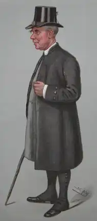 caricature of bishop in a shovel hat and gaiters