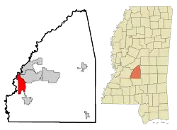 Location of Richland, Mississippi