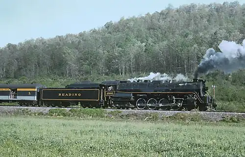 No. 2102 pulling an inaugural train at Cass, West Virginia on May 2, 1971