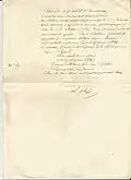 Reconstituted birth certificate (verso)