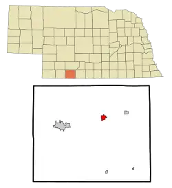 Location of Indianola, Nebraska